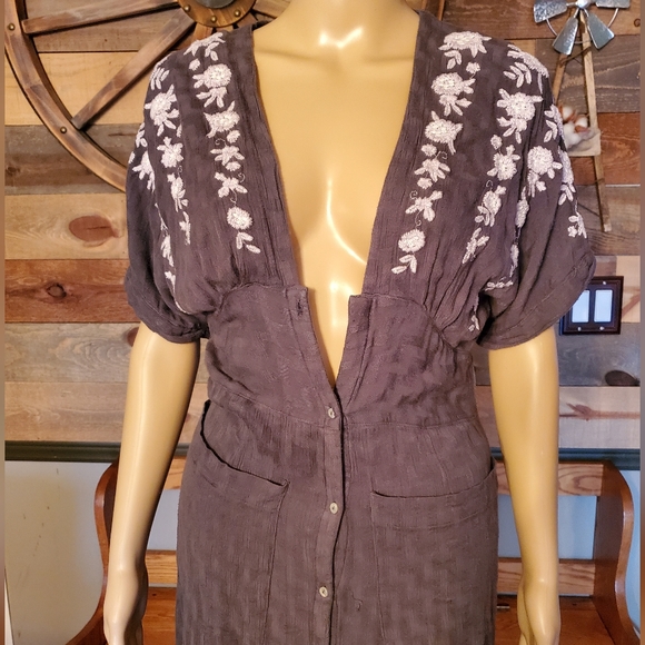 Free People Love To Love You Grey Midi Dress - Picture 4 of 10